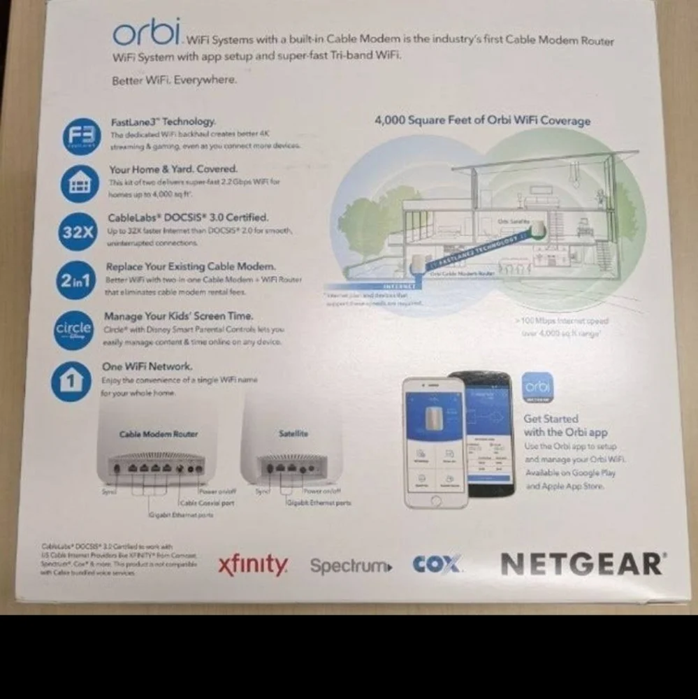 Netgear Netgear Orbi All-in-One Cable Modem + Whole Home Mesh-ready WiFi Router